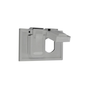 Tapa Intemperie Horizontal Para Toma Doble Tipo 5320 Color Gris