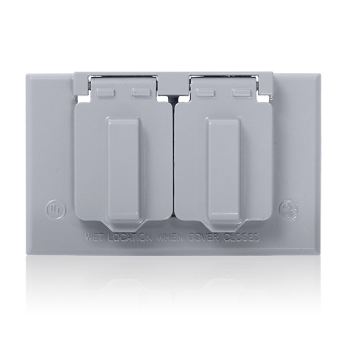 Tapa intemperie horizontal para toma doble tipo 5320