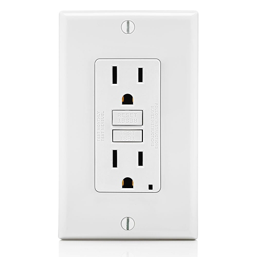 Toma doble GFCI 15 A 125 V color blanco