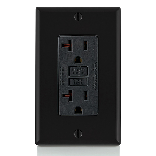 Toma doble GFCI 20 A 125 V color negro