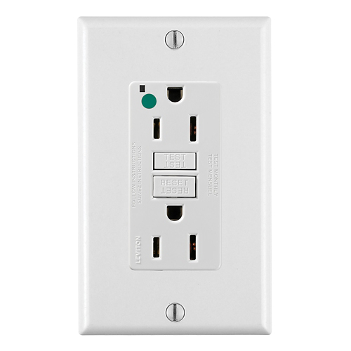 Toma doble GFCI 15 A 125 V grado hospital color blanco