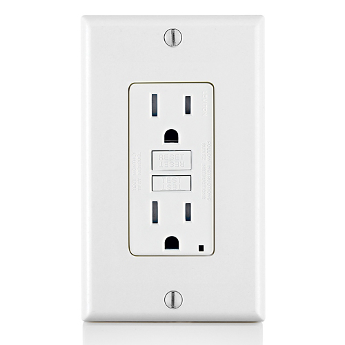 Toma doble GFCI Tamper Resistant 15 A 125 V color blanco