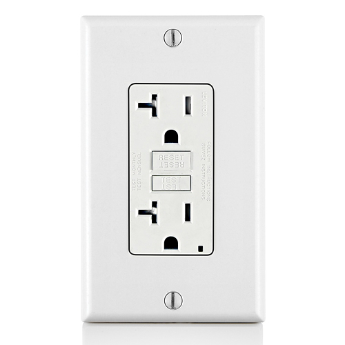 Toma doble GFCI Tamper Resistant 20 A 125 V color blanco