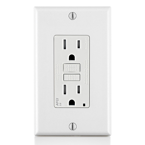 Toma doble AFCI 15 A 125 V color blanco