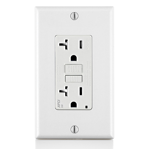 Toma doble AFCI 20 A 125 V color blanco