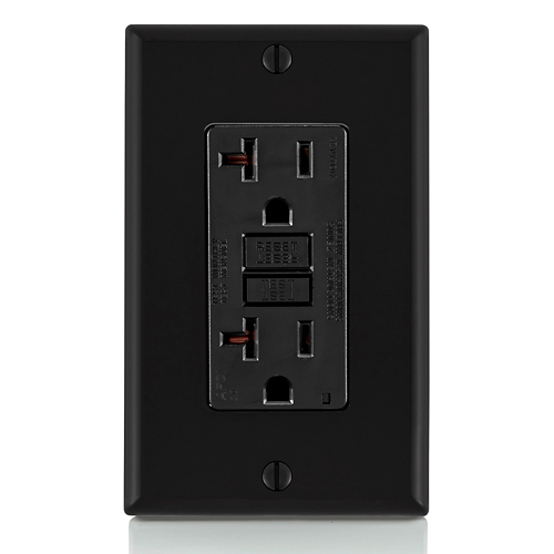 Toma doble AFCI 20 A 125 V color negro