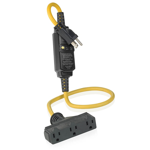 Extensión GFCI 3 Ft 15 A 120 V color negro