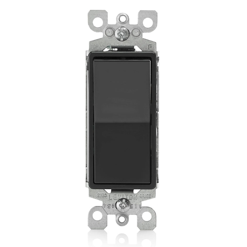 Interruptor sencillo conmutable 15 A 120/277 V color negro