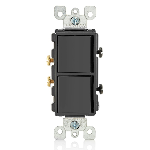 Interruptor doble 15 A 120/277 V color negro