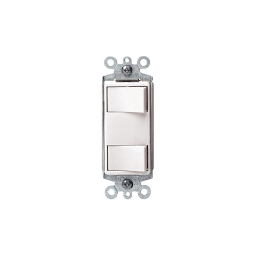 Interruptor doble Puenteado 15 A 120/277 V color blanco