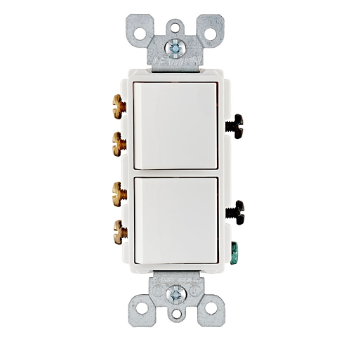 Interruptor doble conmutable 15 A 120/277 V color blanco