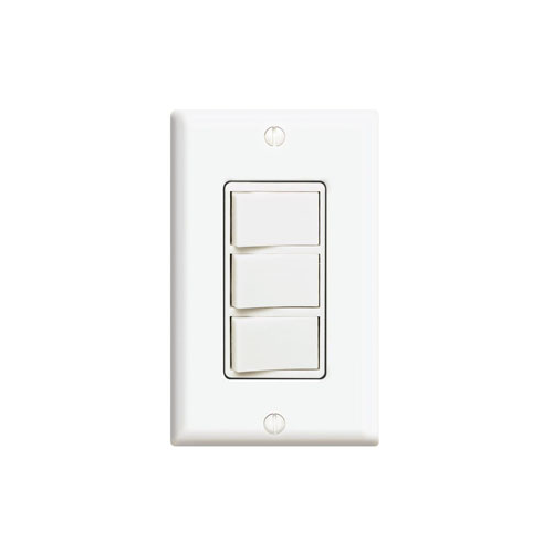Interruptor triple Puenteado 15 A 120/277 V color blanco