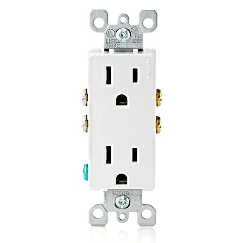Toma doble con polo a tierra 15 A 125 V color blanco