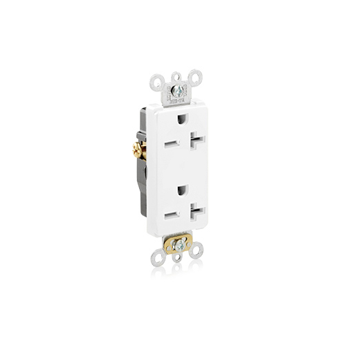 Toma doble con polo a tierra 20 A 250 V color blanco