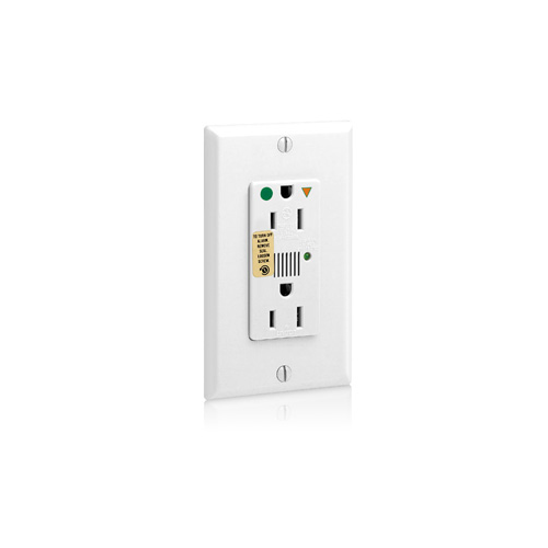 Toma doble con tierra aislada con supresor de picos 15 A 125 V grado hospital color blanco