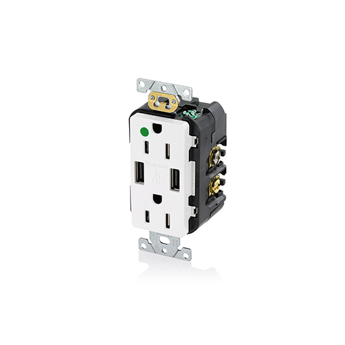 Toma cargadora USB 15 A 125 V color blanco