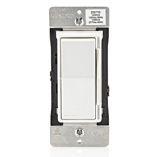 Dimmer deslizable Decora unipolar de tres vías 0-10 VDC 1200 VA blanco
