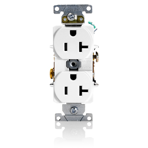 Toma doble 20 A 125 V grado industrial color blanco