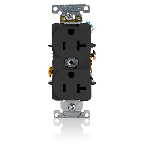 Toma doble 20 A 125 V grado industrial color negro