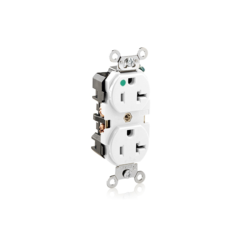 Toma doble 20 A 125 V grado hospital color blanco