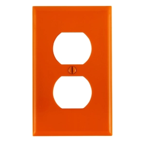 Tapa Para Toma Doble Ig Sin Marcación Color Naranja