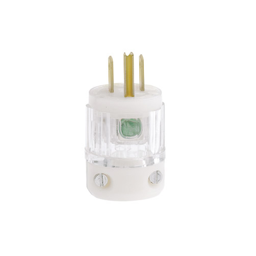 Clavija 15 A 125 V grado hospital color transparente
