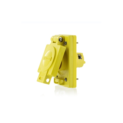Toma para empotrar Wetguard sencilla con polo a tierra 15 A 125 V color amarillo