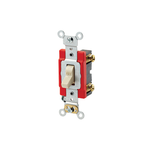 Interruptor sencillo de doble polo 20 A 120/240 V grado industrial color crema
