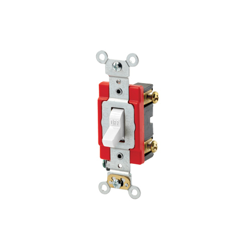 Interruptor sencillo de doble polo 20 A 120/240 V grado industrial color blanco