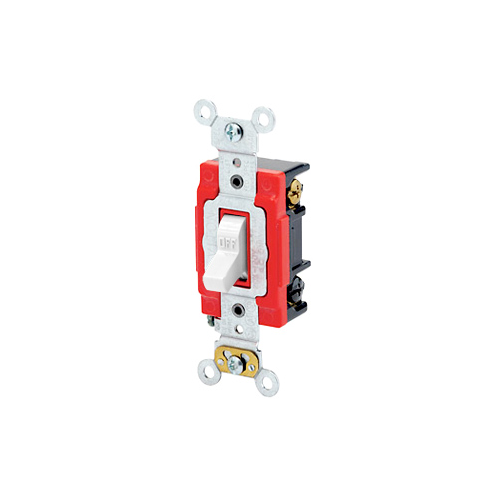 Interruptor sencillo de doble polo conmutable; tres vías 20 A 120/240 V grado industrial color blanco