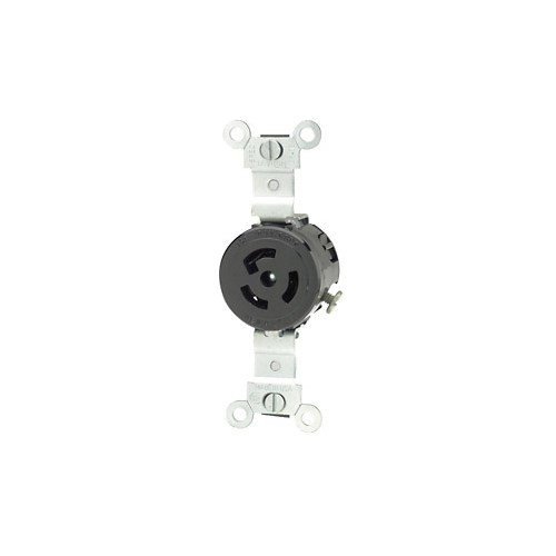 Toma de incrustar de media vuelta (Locking) con polo a tierra 15 A 125 V