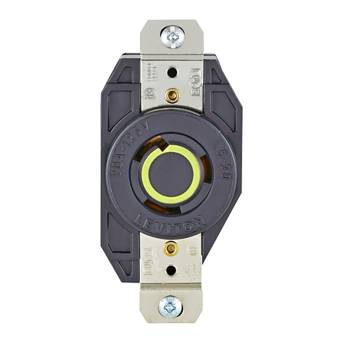 Toma de incrustar de media vuelta (Locking) con polo a tierra 20 A 125 V