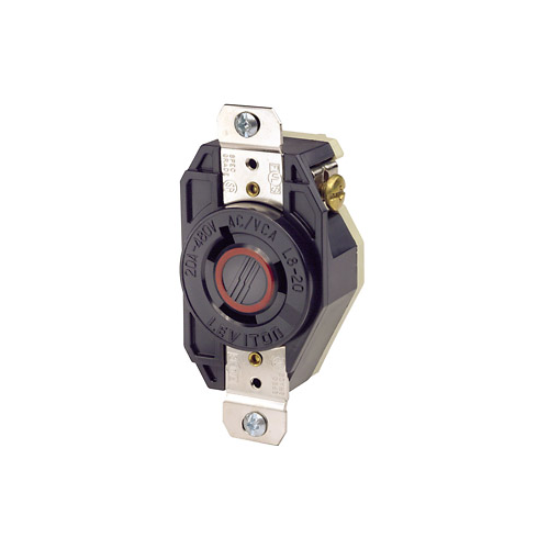 Toma de incrustar de media vuelta (Locking) con polo a tierra 20 A 480 V