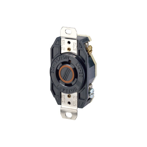 Toma de incrustar de media vuelta (Locking) con polo a tierra 20 A 125/250 V