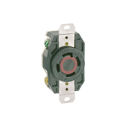 Toma de incrustar de media vuelta (Locking) con polo a tierra 30 A 480 V