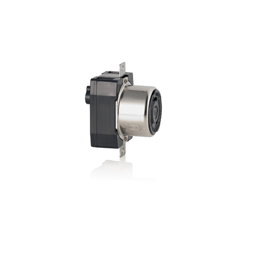 Toma de incrustar de media vuelta (Locking) con polo a tierra 50 A 250 VDC; 600 VAC