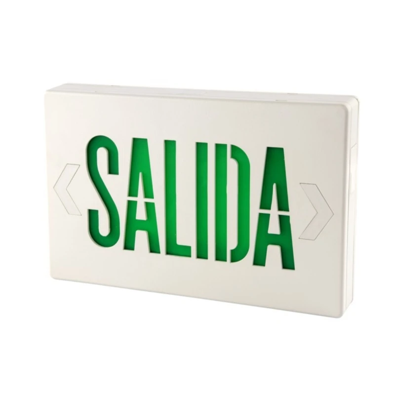 Luminaria Led De Emergencia Lemur Con Letras Verdes 1.8 W