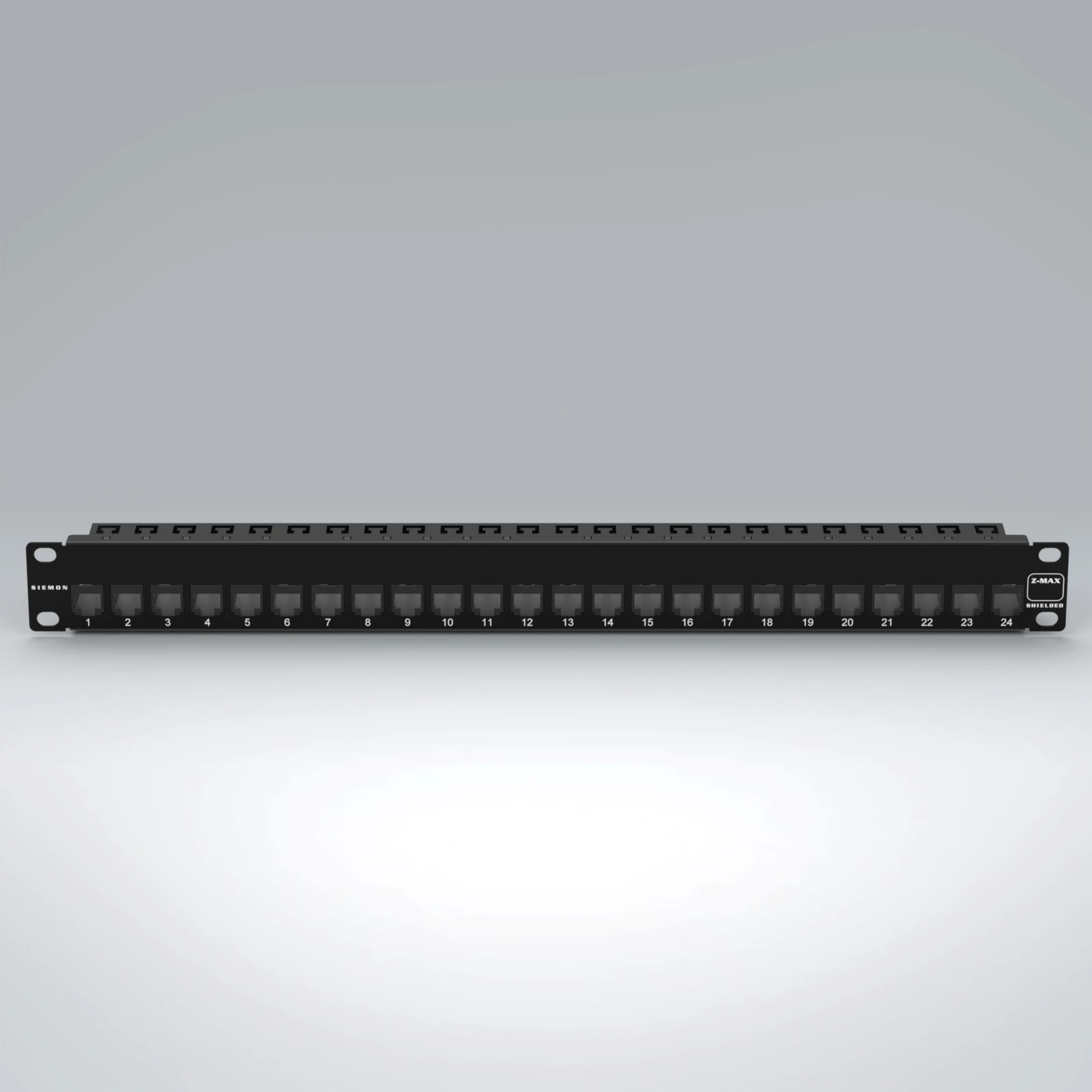 Patch panel Cat 6A blindado, 24 puertos, 1 RU [cat-004] [sub-017]