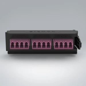 Placa adaptadora LC OM3/OM4, 12 fibras, violeta, sin tapa antipolvo [cat-009] [sub-042]