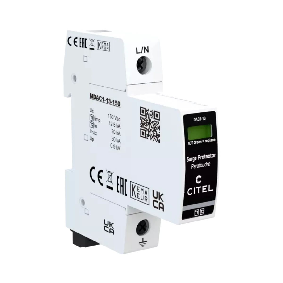 Dps Citel Tipo 1+2 1 Polo Uc 150 V Ac Iimp 125 Ka