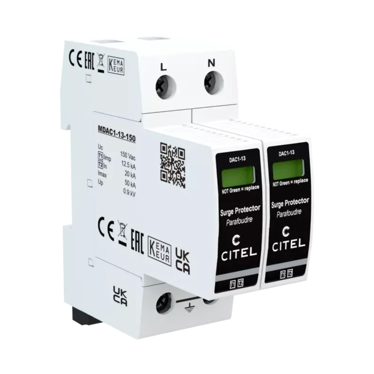 Dps Citel Tipo 1+2 2 Polos Uc 150 V Ac Iimp 125 Ka