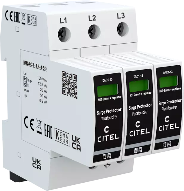 Dps Citel Tipo 1+2 3 Polos Uc 150 V Ac Iimp 125 Ka