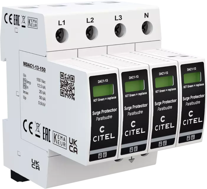 Dps Citel Tipo 1+2 4 Polos Uc 150 V Ac Iimp 125 Ka