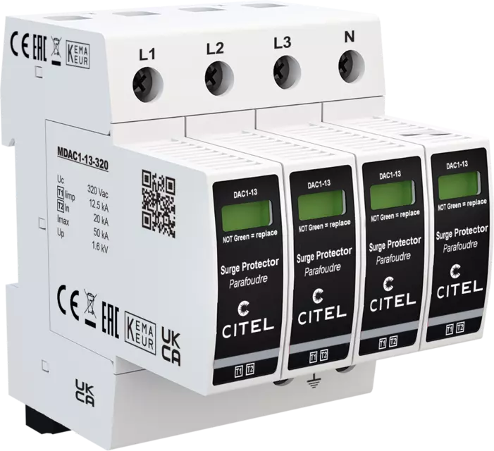 Dps Citel Tipo 1+2 4 Polos Uc 320 V Ac Iimp 125 Ka