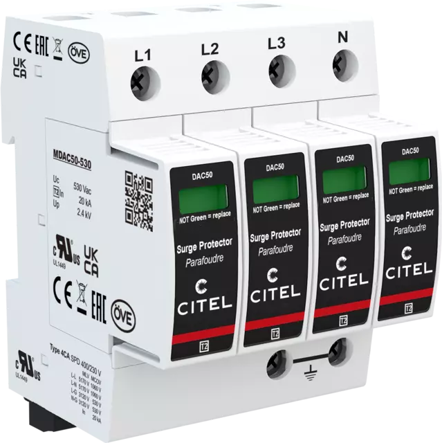 Dps Citel Tipo 2 4 Polos Uc 530 V Ac Modo Común