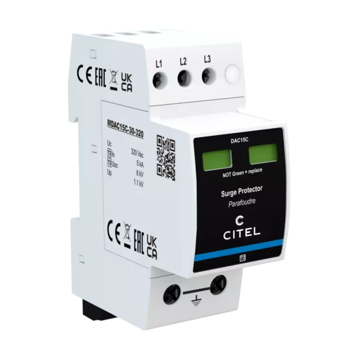 Dps Citel Tipo 2+3 3 Polos Uc 320 V Ac