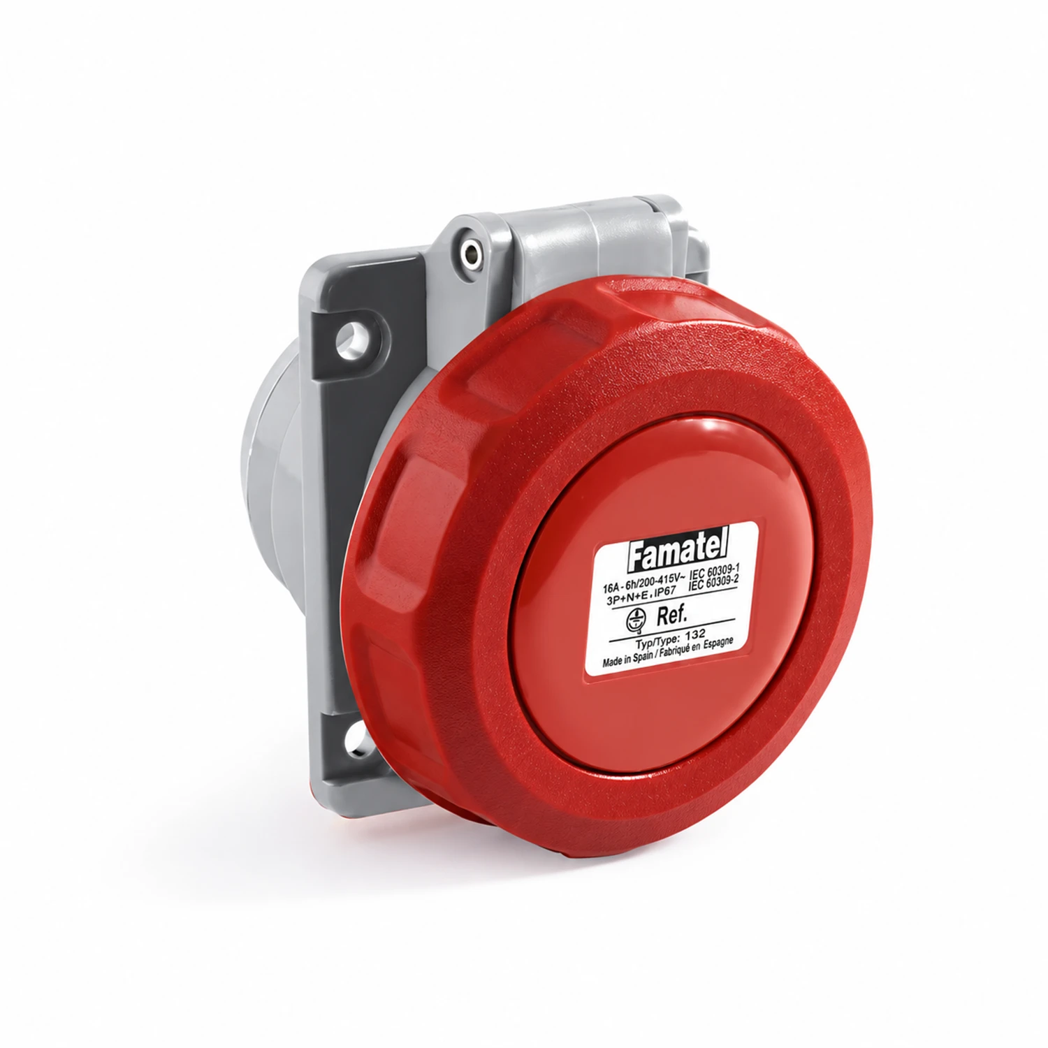 Toma Industrial De Incrustar 3P+T 32 A 380-480 V~ IP67 cat-003 sub-017