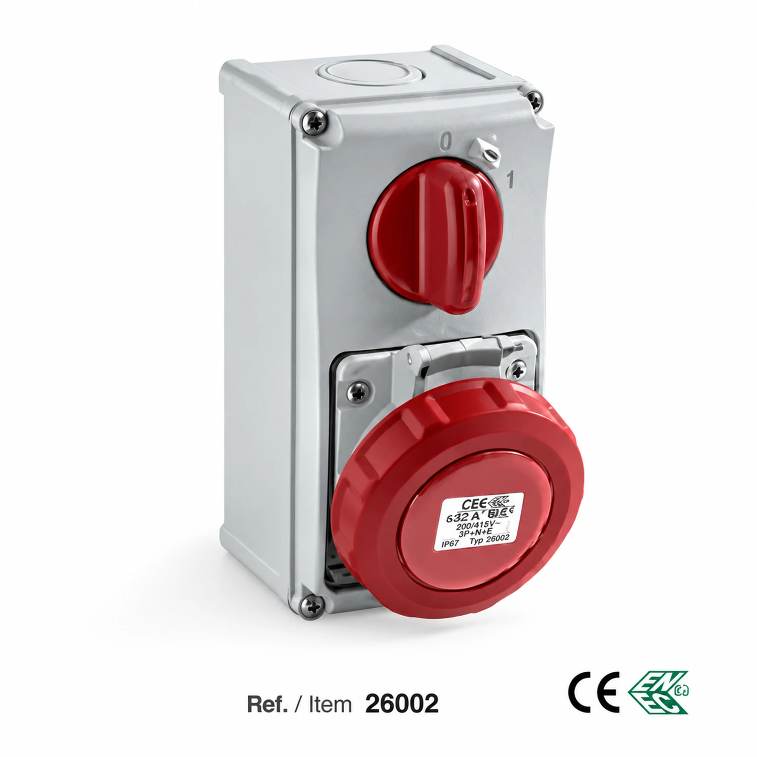 Interblocante Industrial 3P+T+N 16 A 380-415 V~ De Sobreponer IP67 cat-004 sub-024