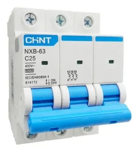 Breaker riel 3P 25A 240/415VAC 6kA C CHINT