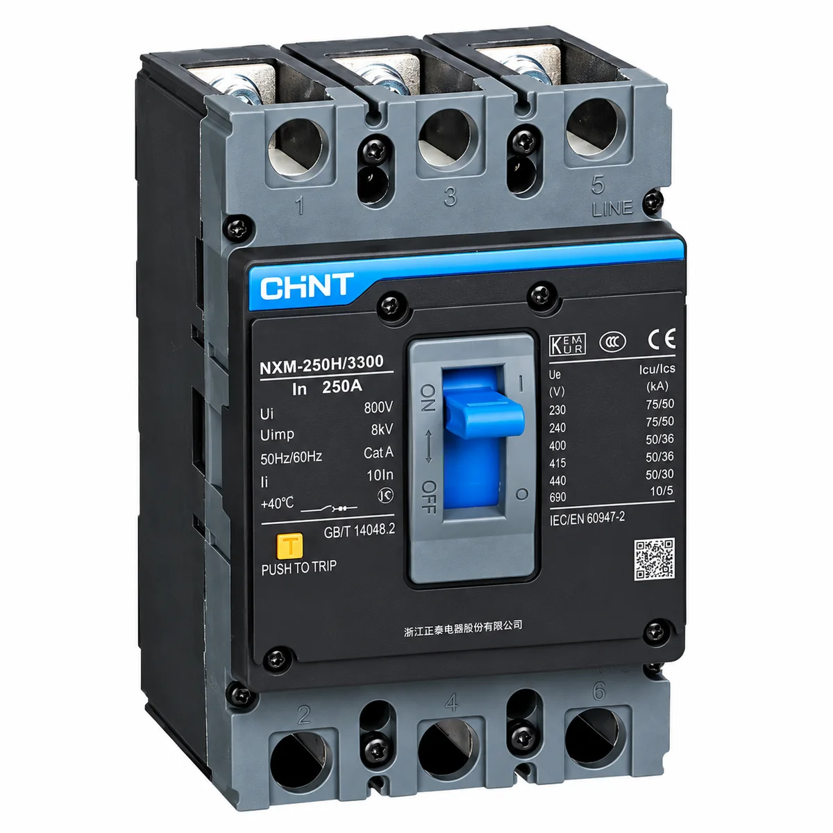 Breaker caja moldeada 3P 200A NXM-250H CHINT